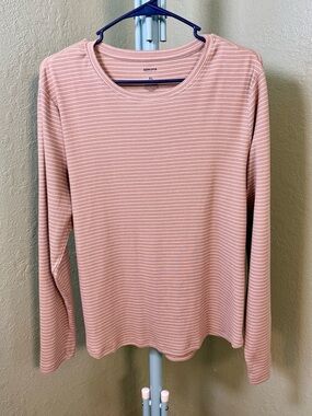 Sonoma Essential Women's Long-Sleeve Stripe Top - beige and white